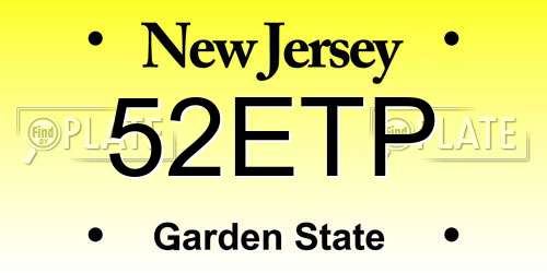52ETP New Jersey License Plate