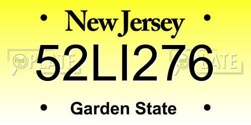 52LI276 New Jersey License Plate