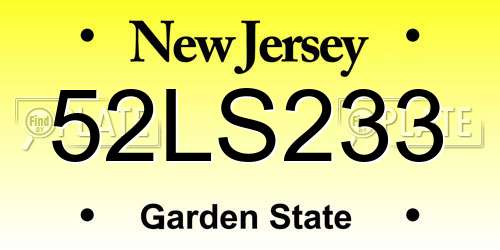 52LS233 New Jersey License Plate