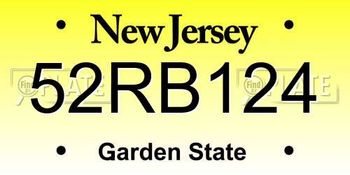 52RB124 New Jersey License Plate
