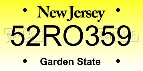 52RO359 New Jersey License Plate
