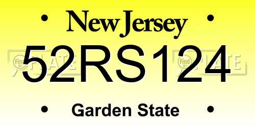 52RS124 New Jersey License Plate