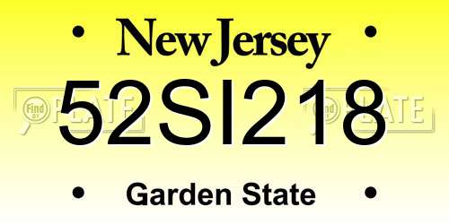 52SI218 New Jersey License Plate