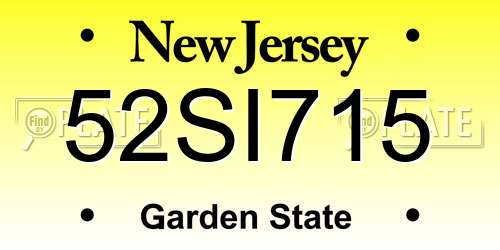 52SI715 New Jersey License Plate