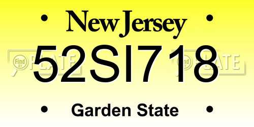 52SI718 New Jersey License Plate