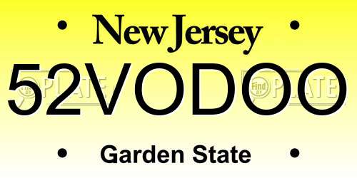 52VODOO New Jersey License Plate
