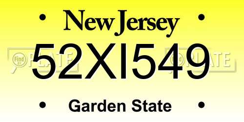 52XI549 New Jersey License Plate