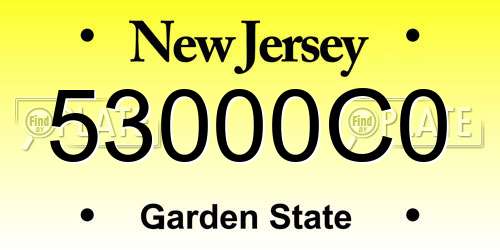 53000C0 New Jersey License Plate
