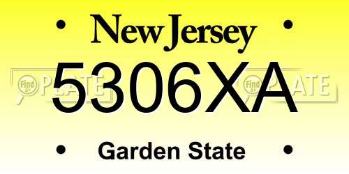 5306XA New Jersey License Plate