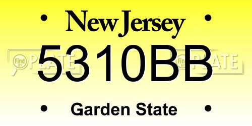 5310BB New Jersey License Plate