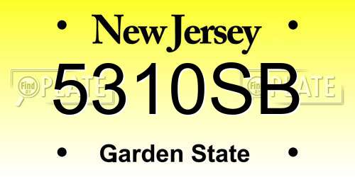 5310SB New Jersey License Plate