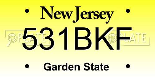 531BKF New Jersey License Plate