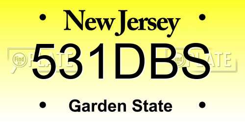 531DBS New Jersey License Plate