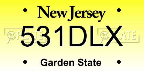 531DLX New Jersey License Plate