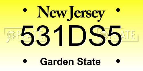 531DS5 New Jersey License Plate