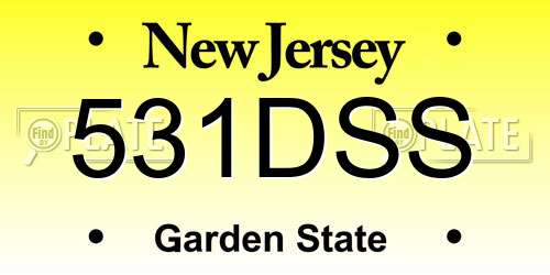 531DSS New Jersey License Plate