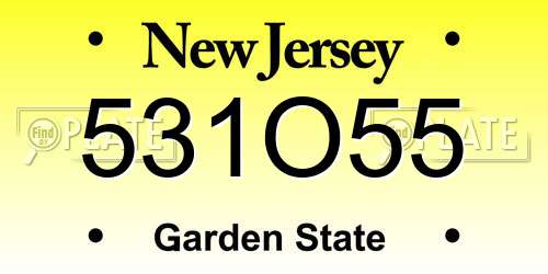 531O55 New Jersey License Plate