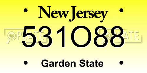 531O88 New Jersey License Plate