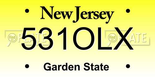 531OLX New Jersey License Plate