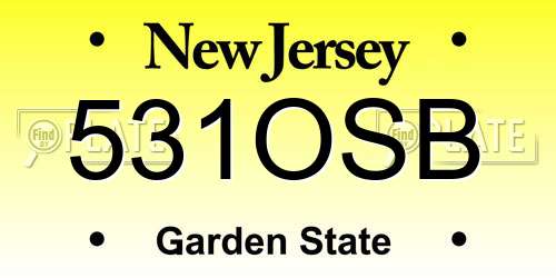 531OSB New Jersey License Plate