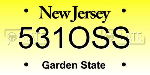 531OSS New Jersey License Plate