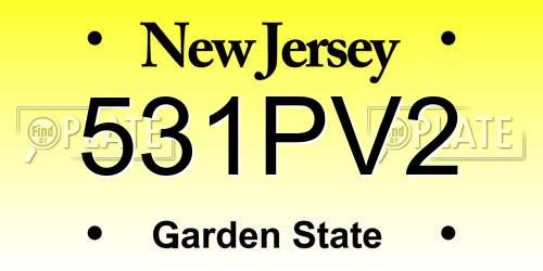 531PV2 New Jersey License Plate