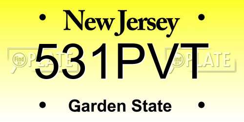 531PVT New Jersey License Plate