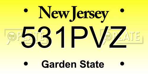 531PVZ New Jersey License Plate