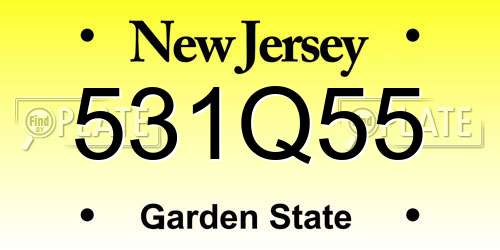 531Q55 New Jersey License Plate