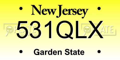 531QLX New Jersey License Plate