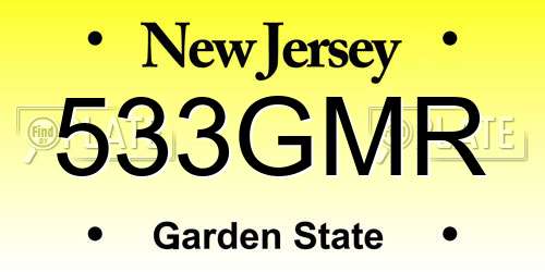 533GMR New Jersey License Plate