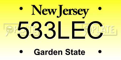 533LEC New Jersey License Plate