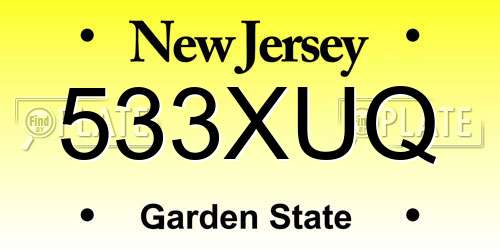 533XUQ New Jersey License Plate
