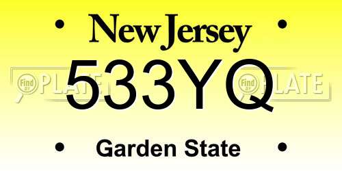 533YQ New Jersey License Plate