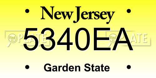 5340EA New Jersey License Plate