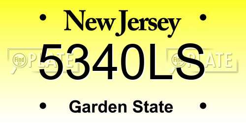 5340LS New Jersey License Plate