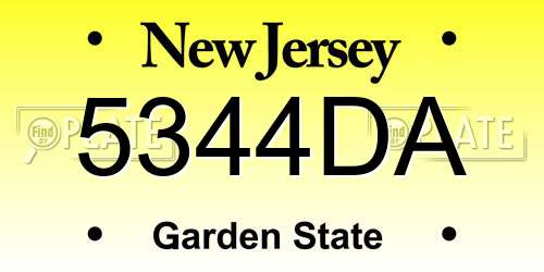 5344DA New Jersey License Plate