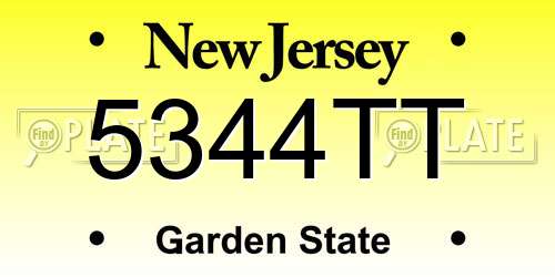 5344TT New Jersey License Plate