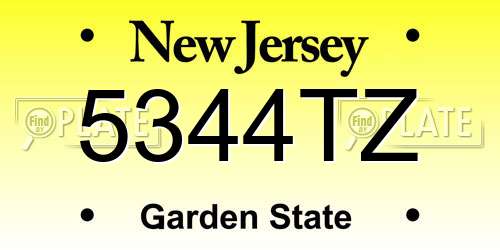 5344TZ New Jersey License Plate