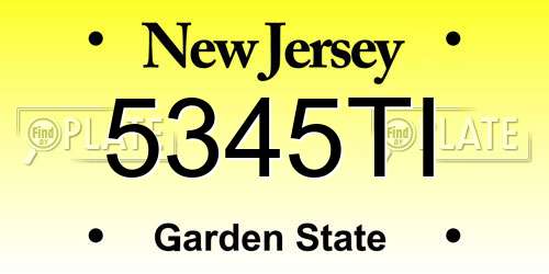5345TI New Jersey License Plate