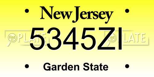 5345ZI New Jersey License Plate