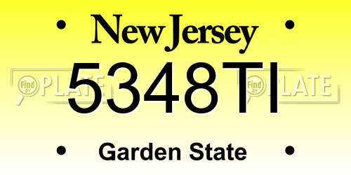 5348TI New Jersey License Plate