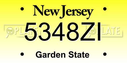5348ZI New Jersey License Plate