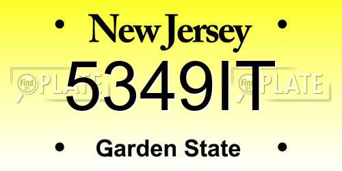 5349IT New Jersey License Plate