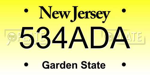 534ADA New Jersey License Plate