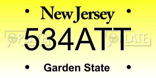 534ATT New Jersey License Plate