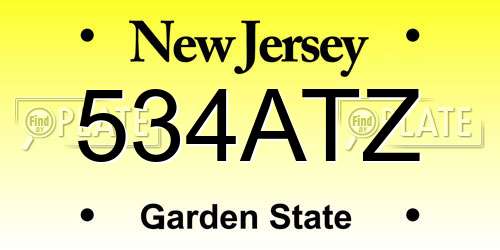 534ATZ New Jersey License Plate