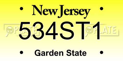 534ST1 New Jersey License Plate