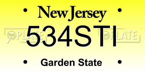 534STI New Jersey License Plate