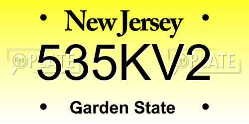 535KV2 New Jersey License Plate